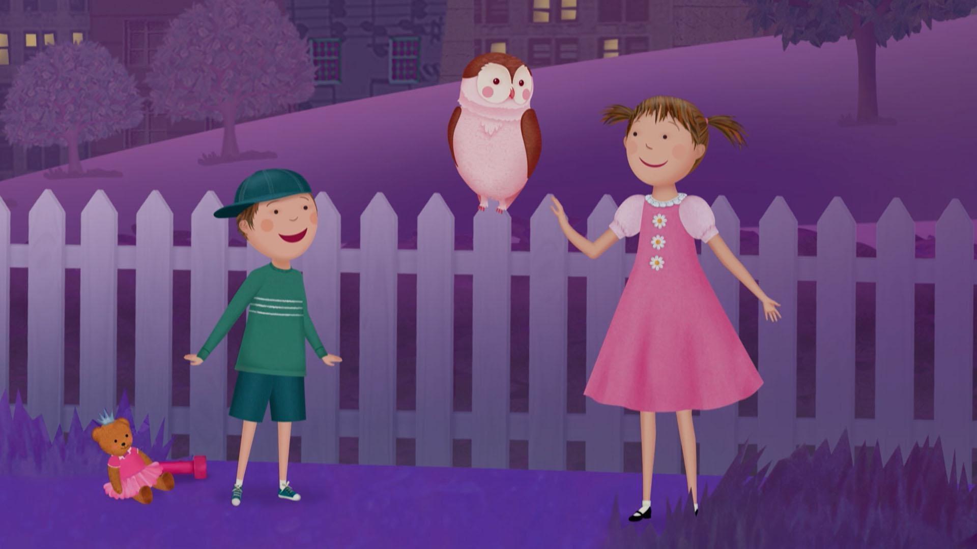 Pinkalicious befriends and owl. / Pinkalicious and Peter build an igloo.