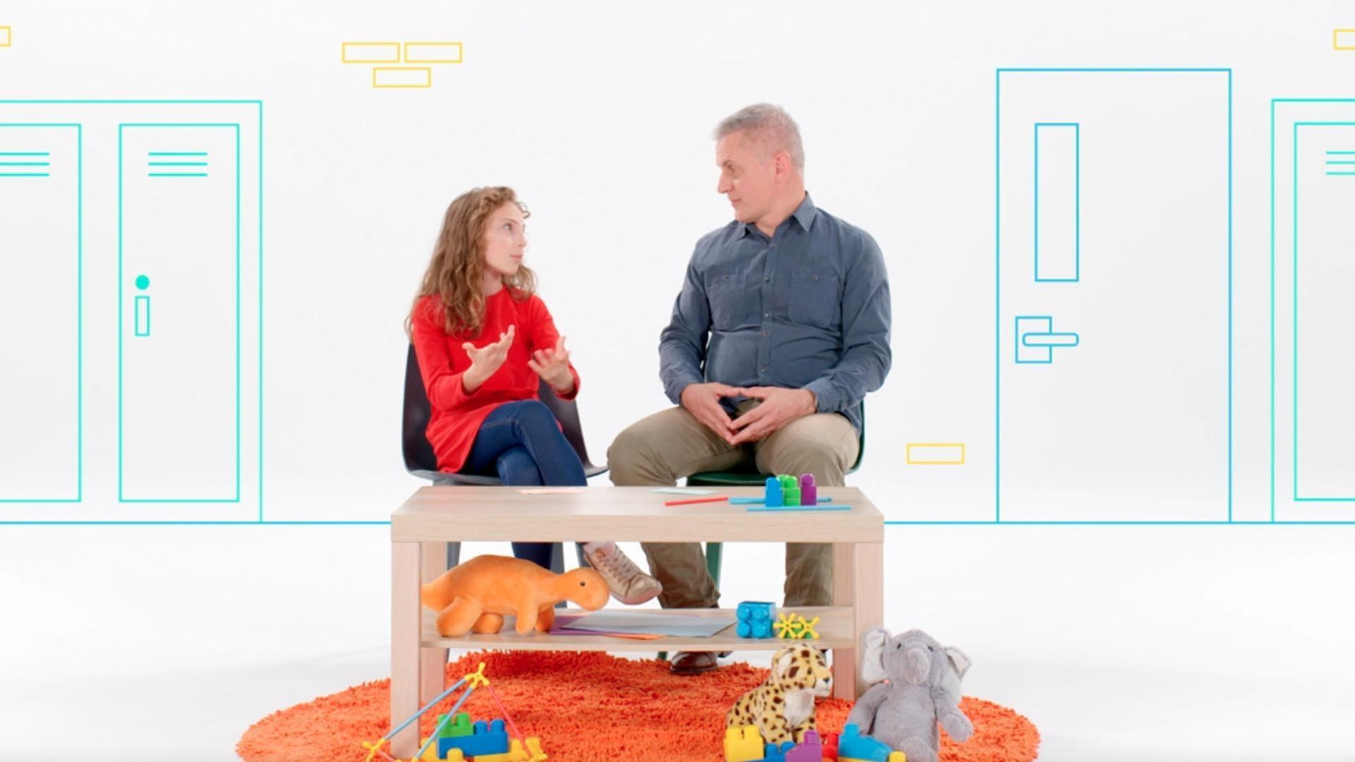 Parent and child talk about changes happening at school.