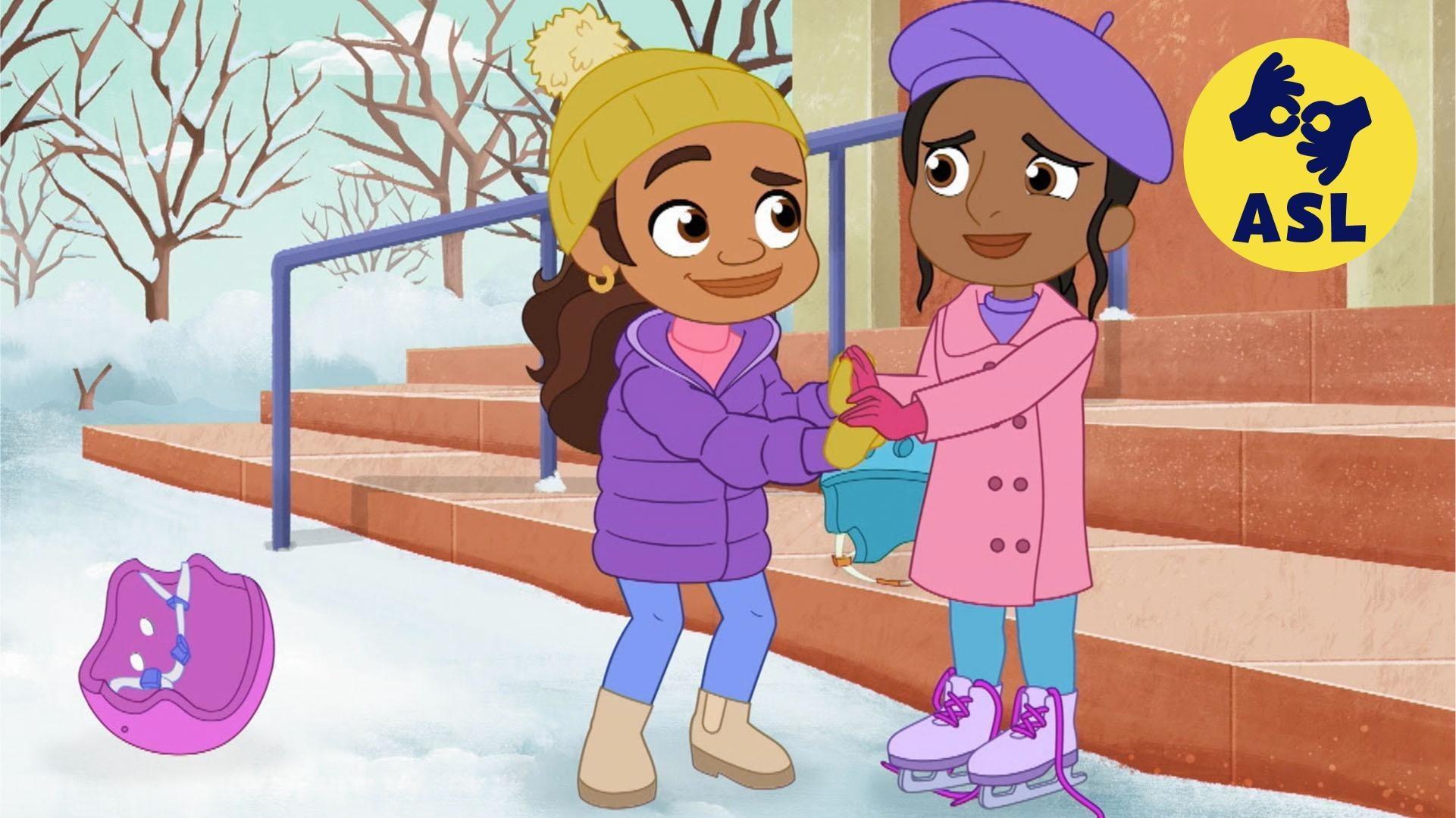 Rafia and Alma have trouble ice skating. / Alma helps Junior find his missing tooth.