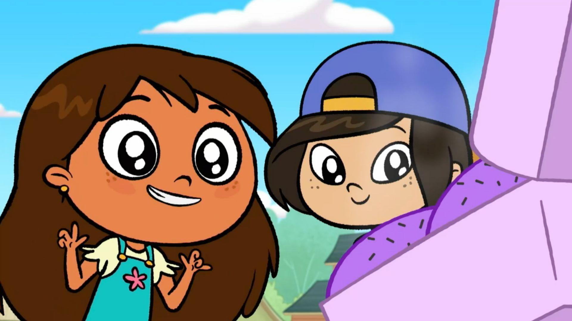 Rosie goes to the Asian market to buy purple buns./Rosie assists Tía on a TV cooking show.