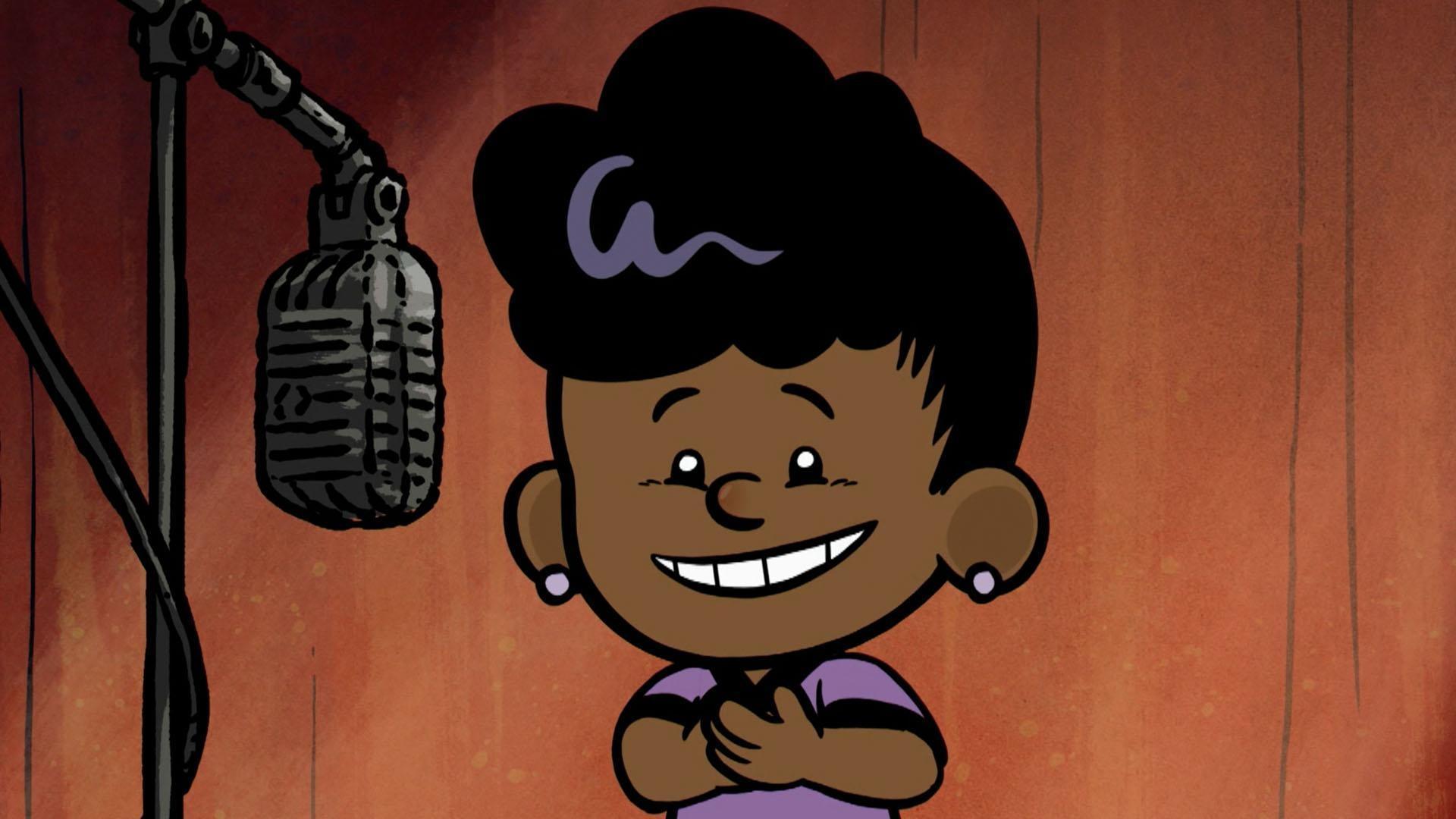 The kids meet Jesse Owens and Ella Fitzgerald.