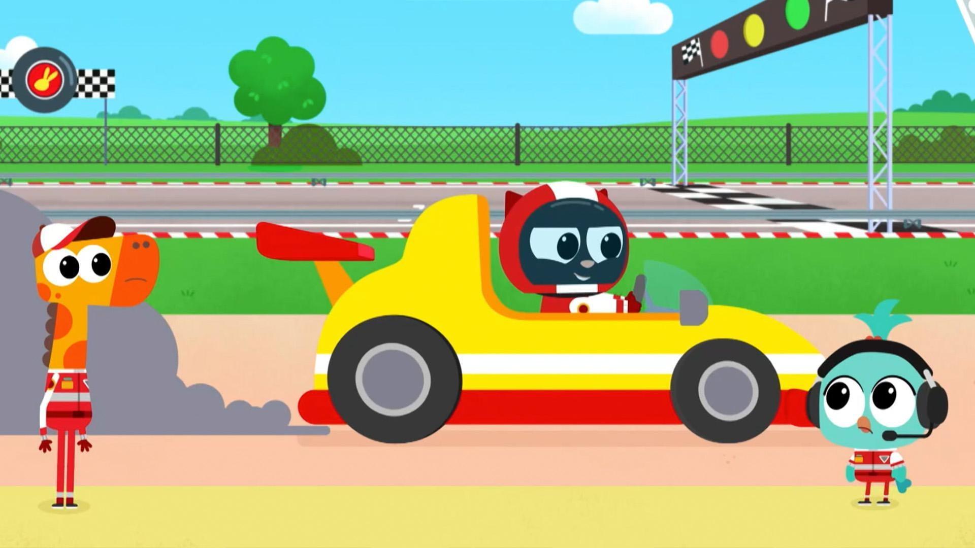 Milo, Lofty and Lark are super excited to discover the thrilling world of Grand Prix racing.