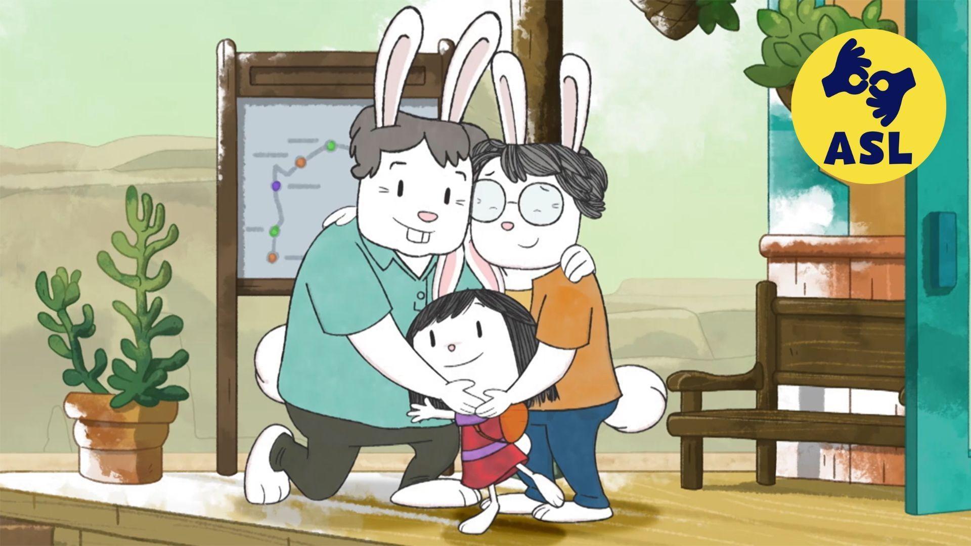 Elinor loves making “Backyard Soup."/Elinor and her friends are selling cupcakes.