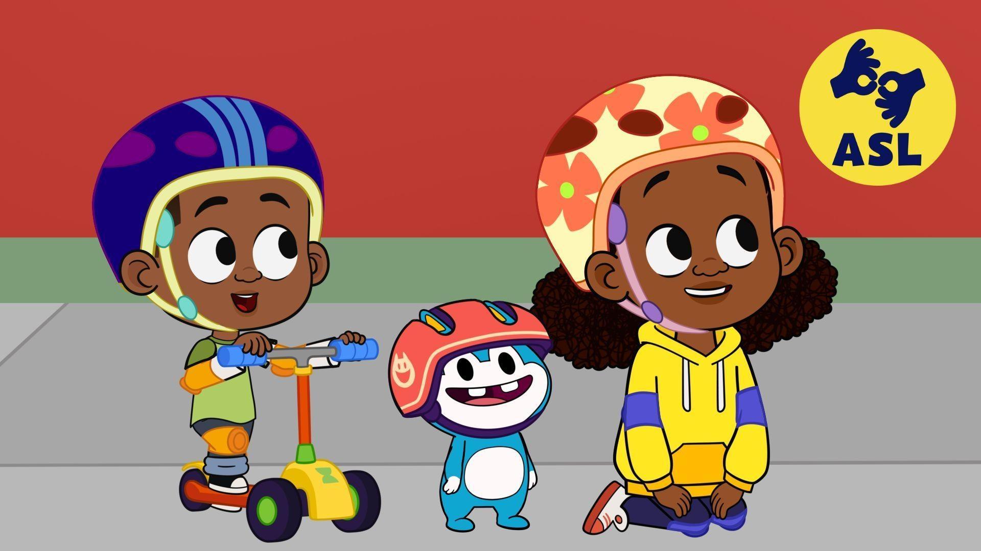 Lyla trains Stu to help at the diner./Stu learns how to ride a scooter.