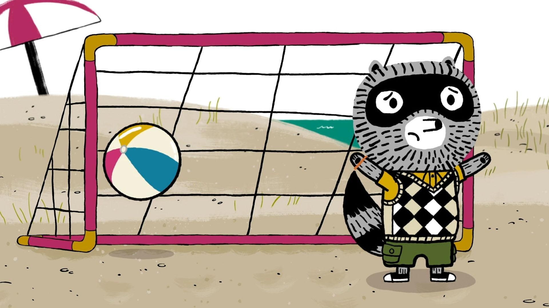 Sheldon can’t wait for Carl to play his favorite beach game./Lotta lost her blanket.