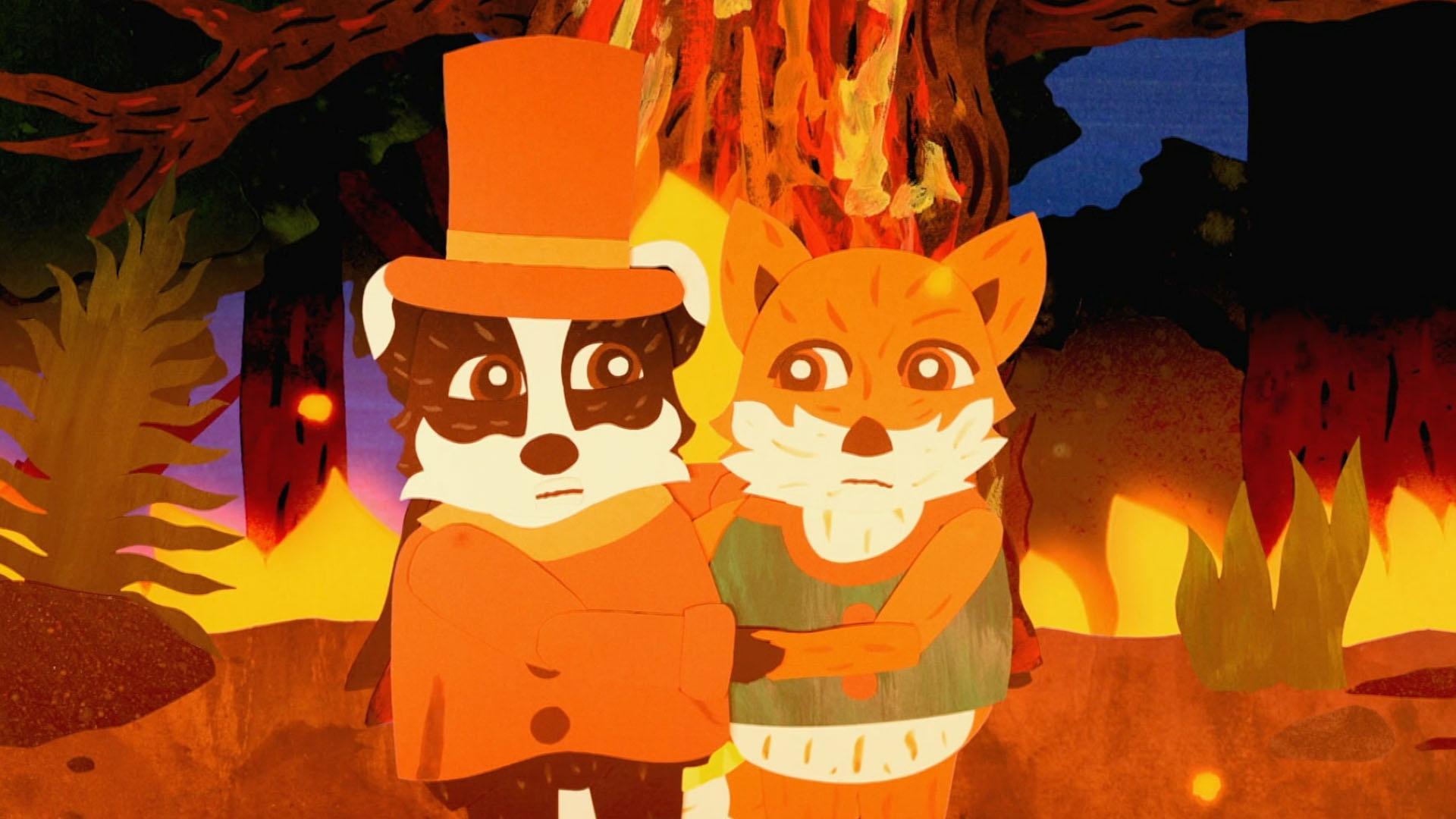 After a fire breaks out, Fox, Badger, and the Brambletown critters rush to safety.