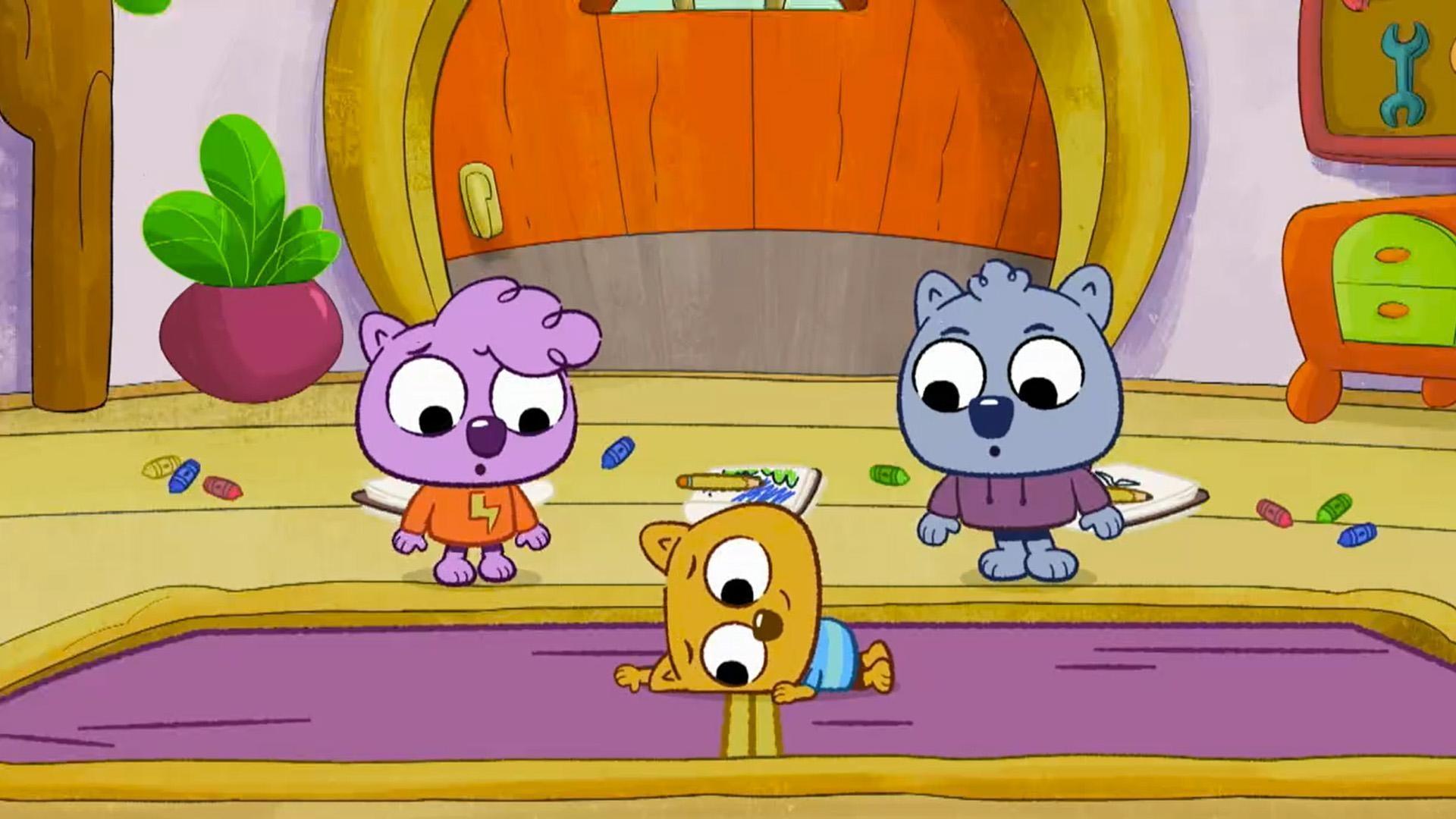 The Wombats invent a color game. / Super invents a Huggyback rider.