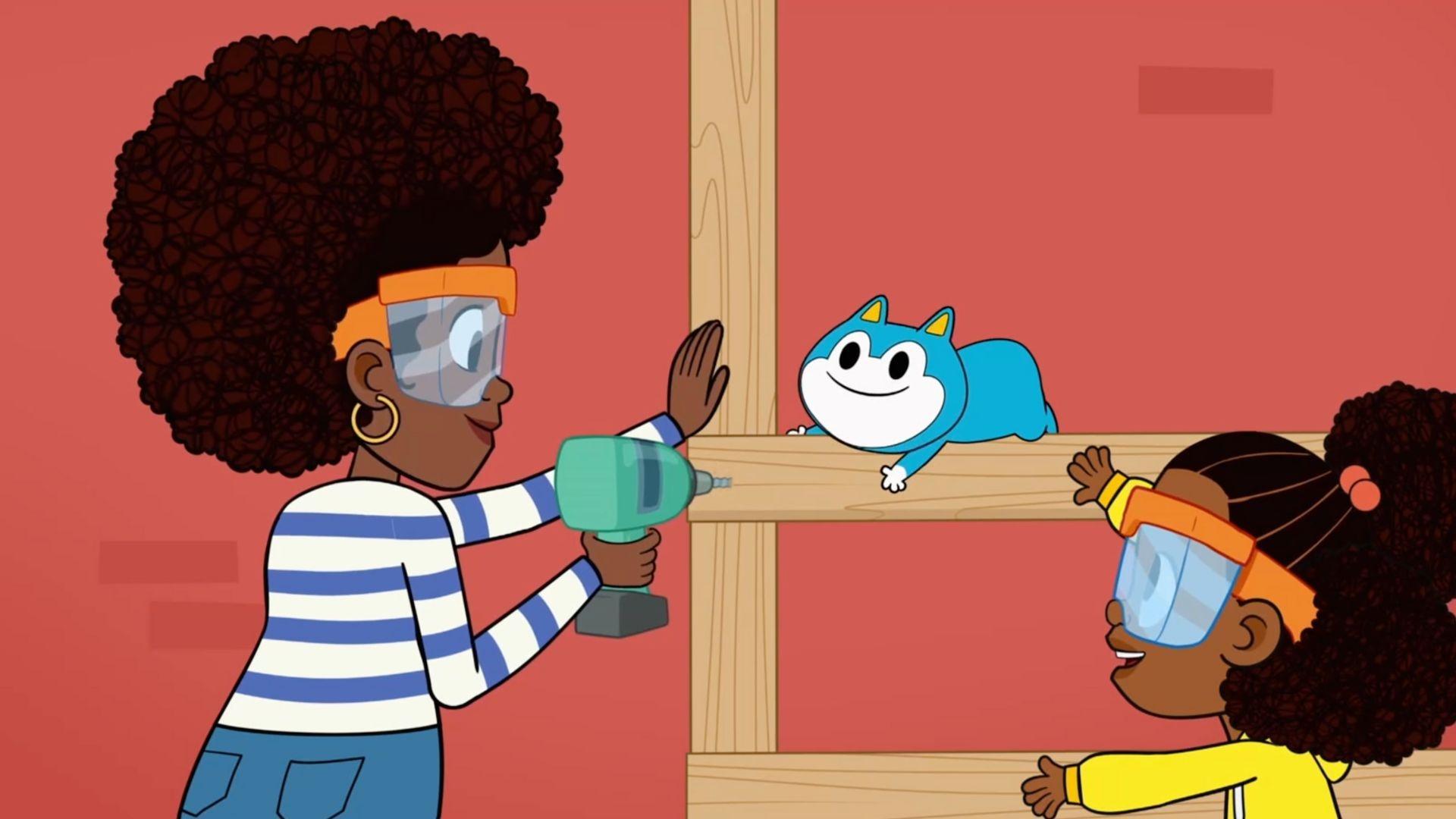 Lyla and her mom Lydia build a garden where they'll grow callaloo.