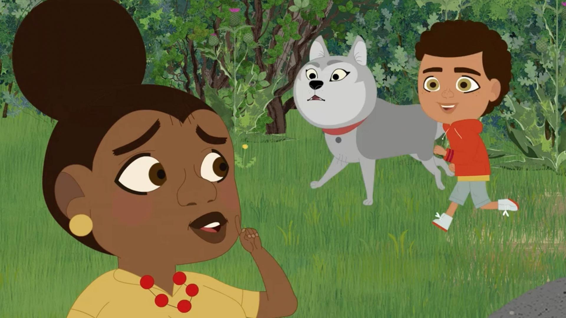 Rider and Wolfie have to be quiet to watch a rabbit visit her babies.