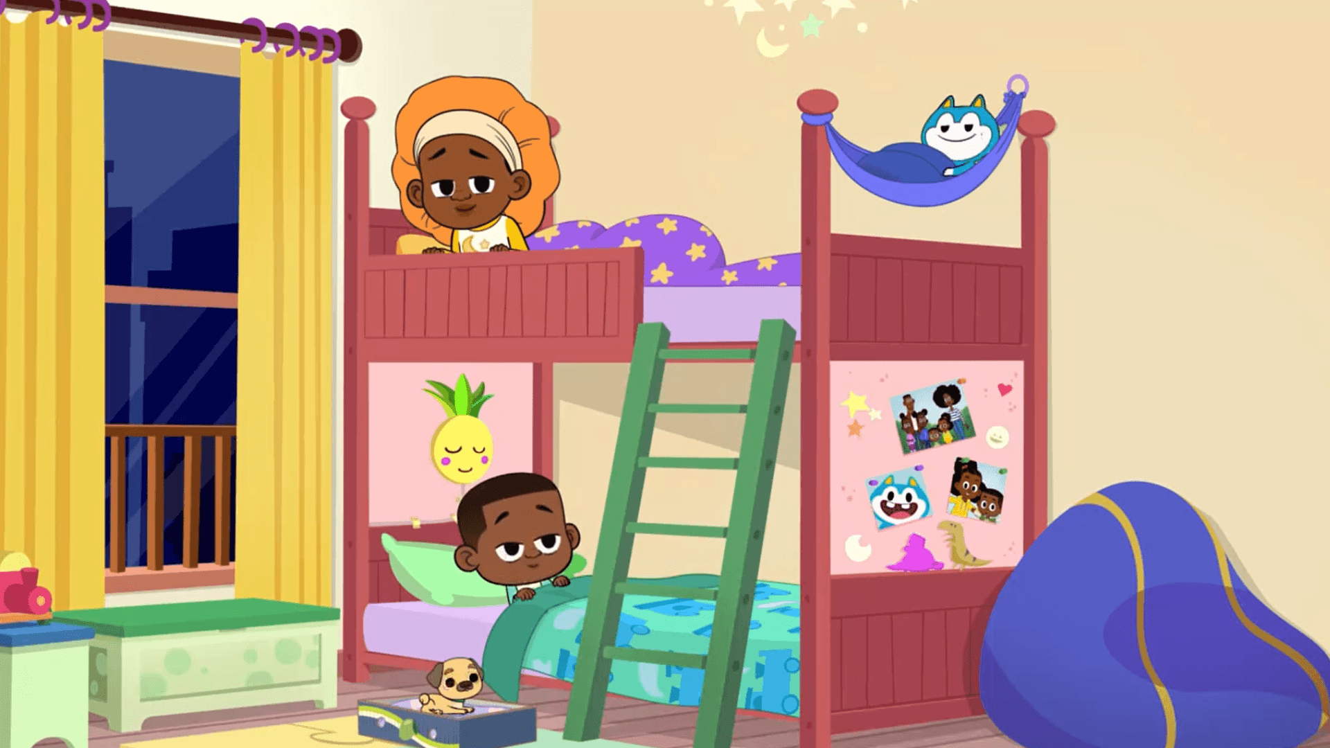 Arfie/Genie D gets lonely sleeping by herself, so Stu cuddles up with her.