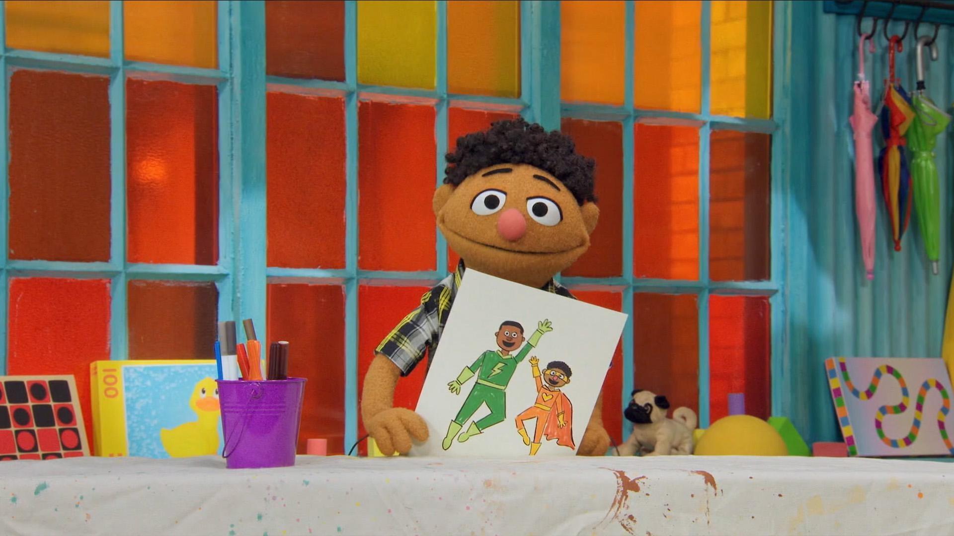 Tamir is disappointed when Grandma Nell shows off his drawing before it was finished.