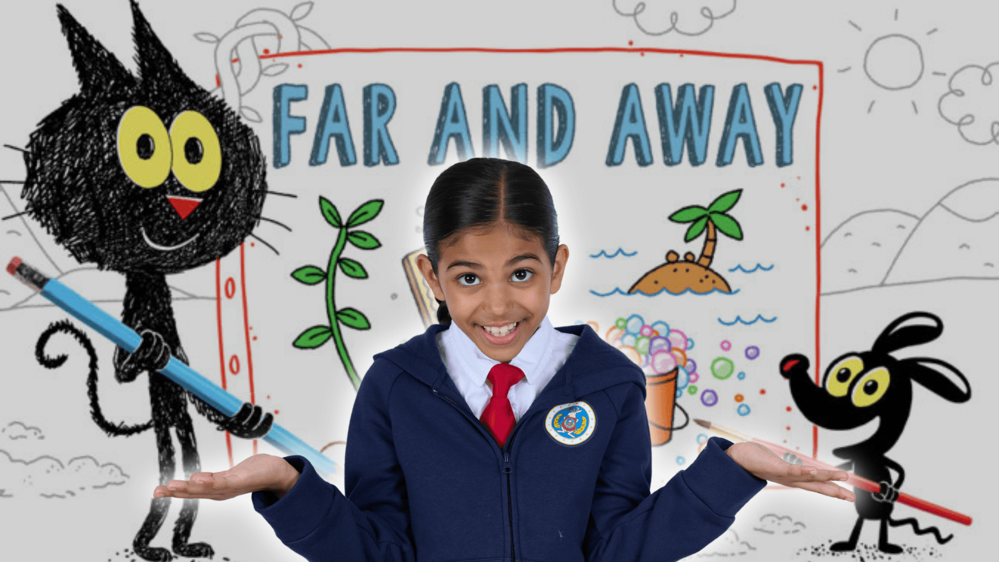 Oaklynn brings her drawings to life in the game 'Far and Away' from Scribbles and Ink.