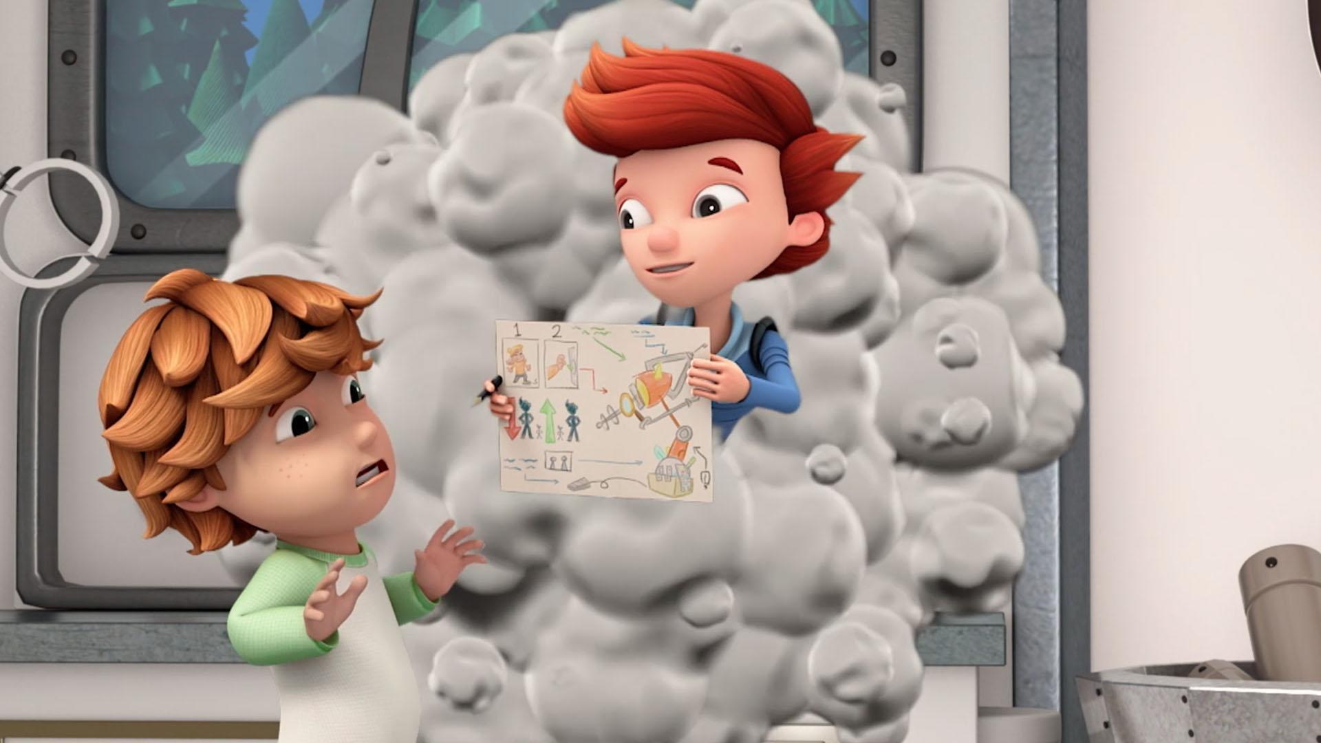 Jet wants to shrink so the kids are the same size as Mindy.