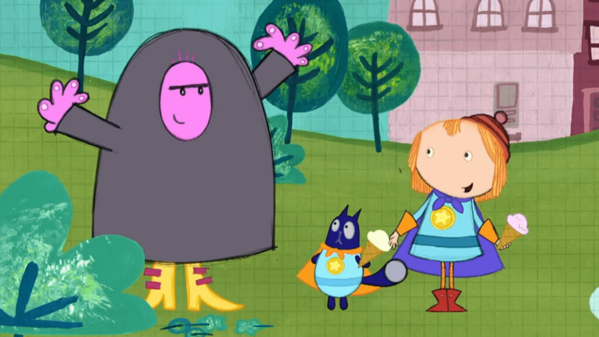 Peg and Cat combat straight shapes.