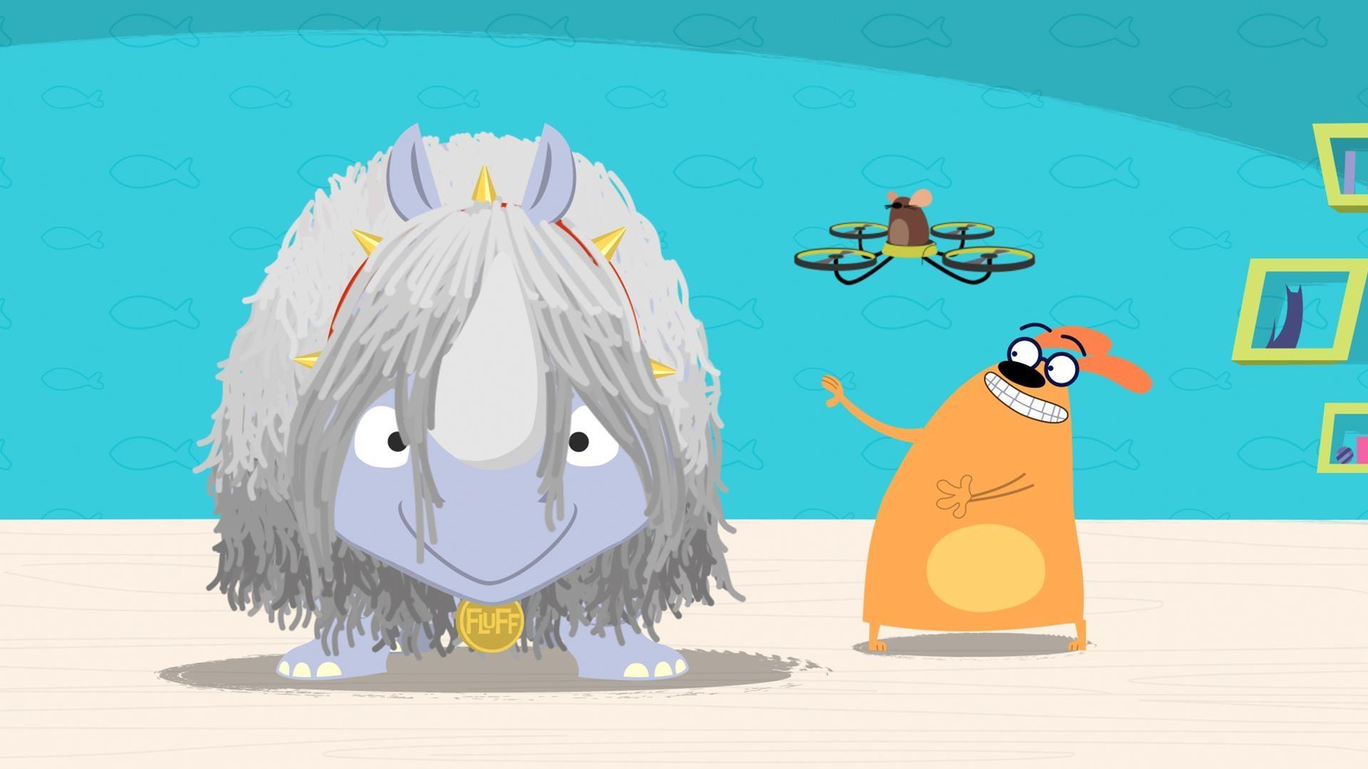 Can Ruff find the right material to transform Fluff the Rhino into Fluff the Dog?