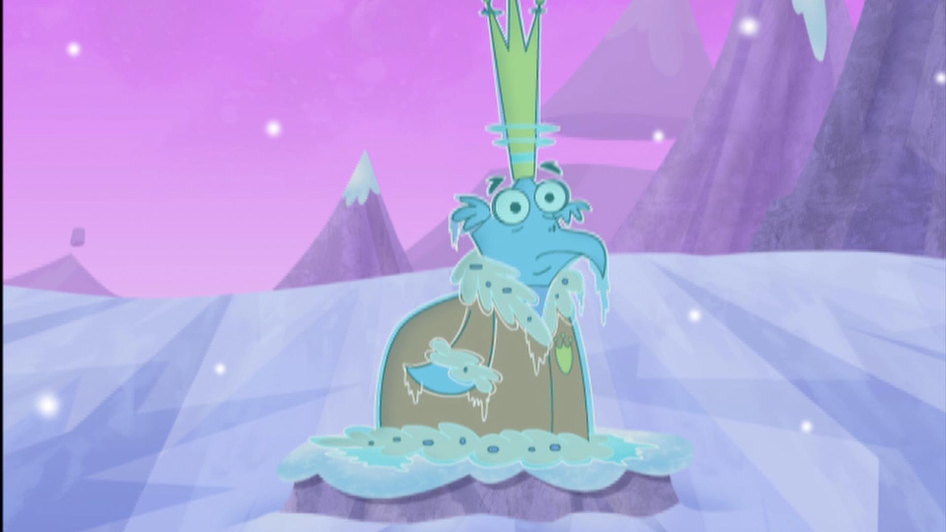 Hacker turns the Emperor of Penguia into an icy statue.