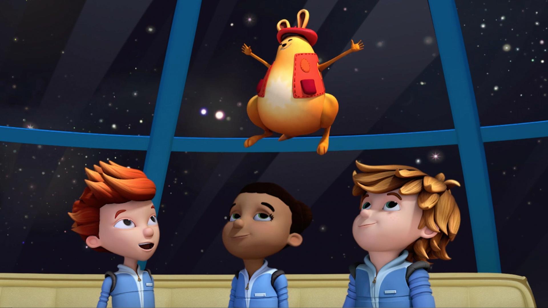 Sunspot wants to go to Jupiter for the Red Spot Club meeting. / Uncle Zucchini babysits.