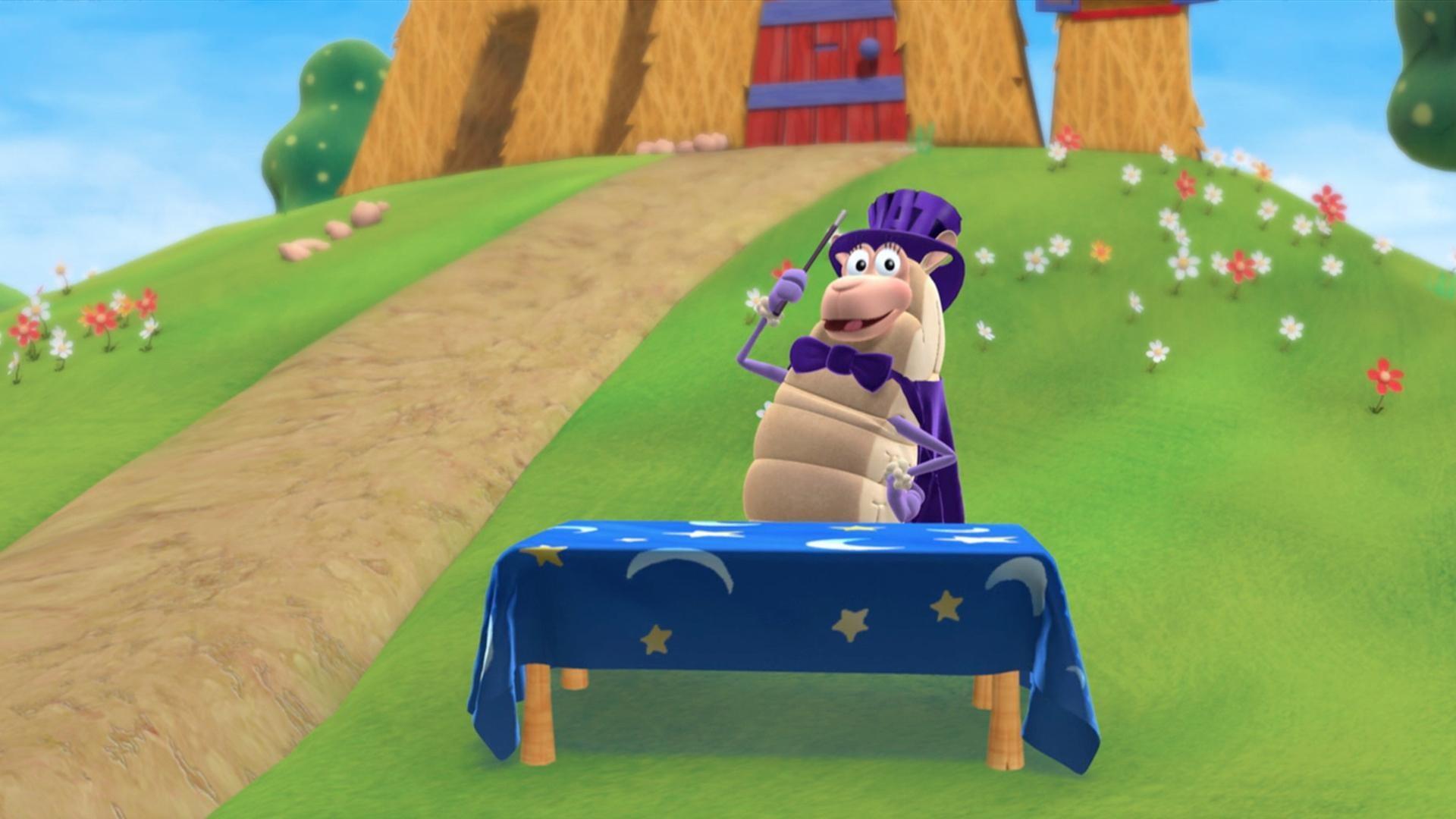 Sheep performs a magic trick.