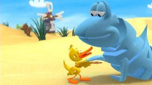 Duck makes a new friend named Shark.