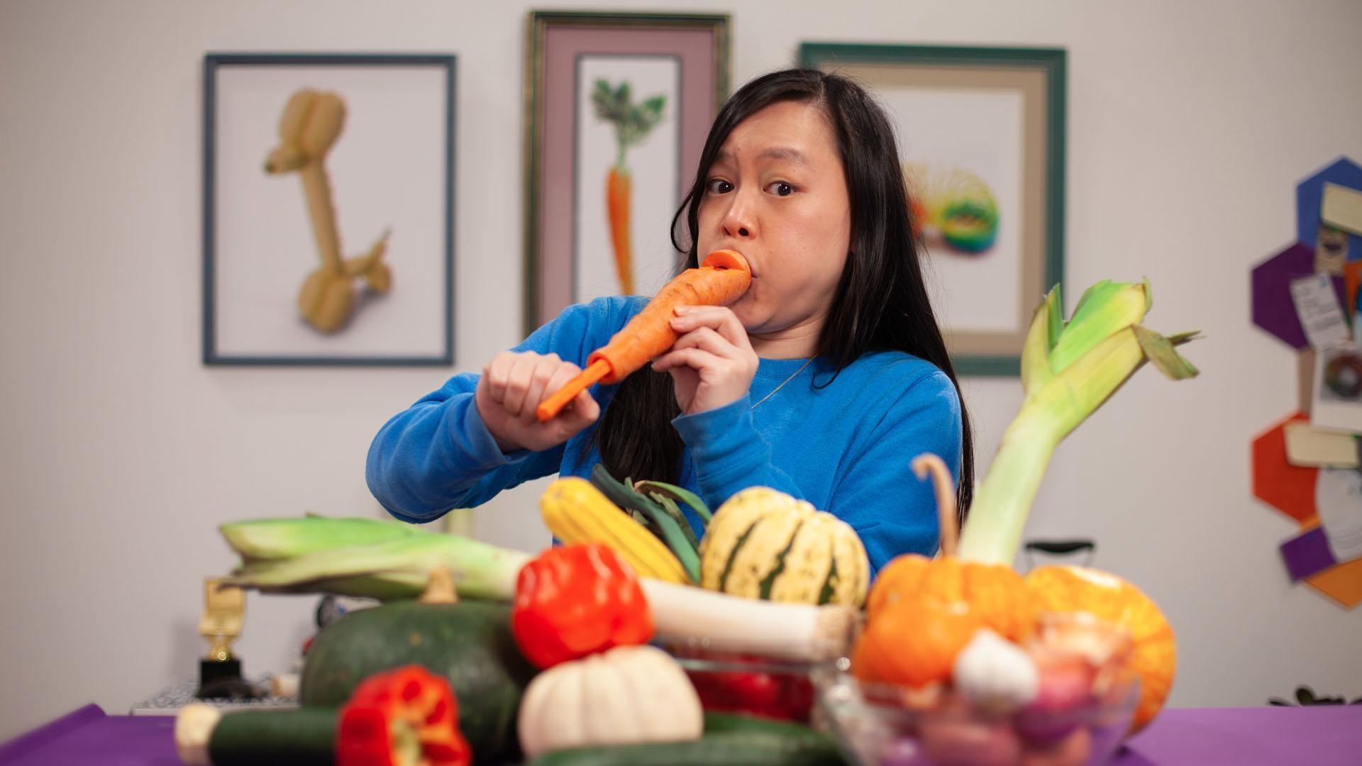 Join Katie and her guests, Sarita and Nikhil, and learn how to make music with...veggies?!
